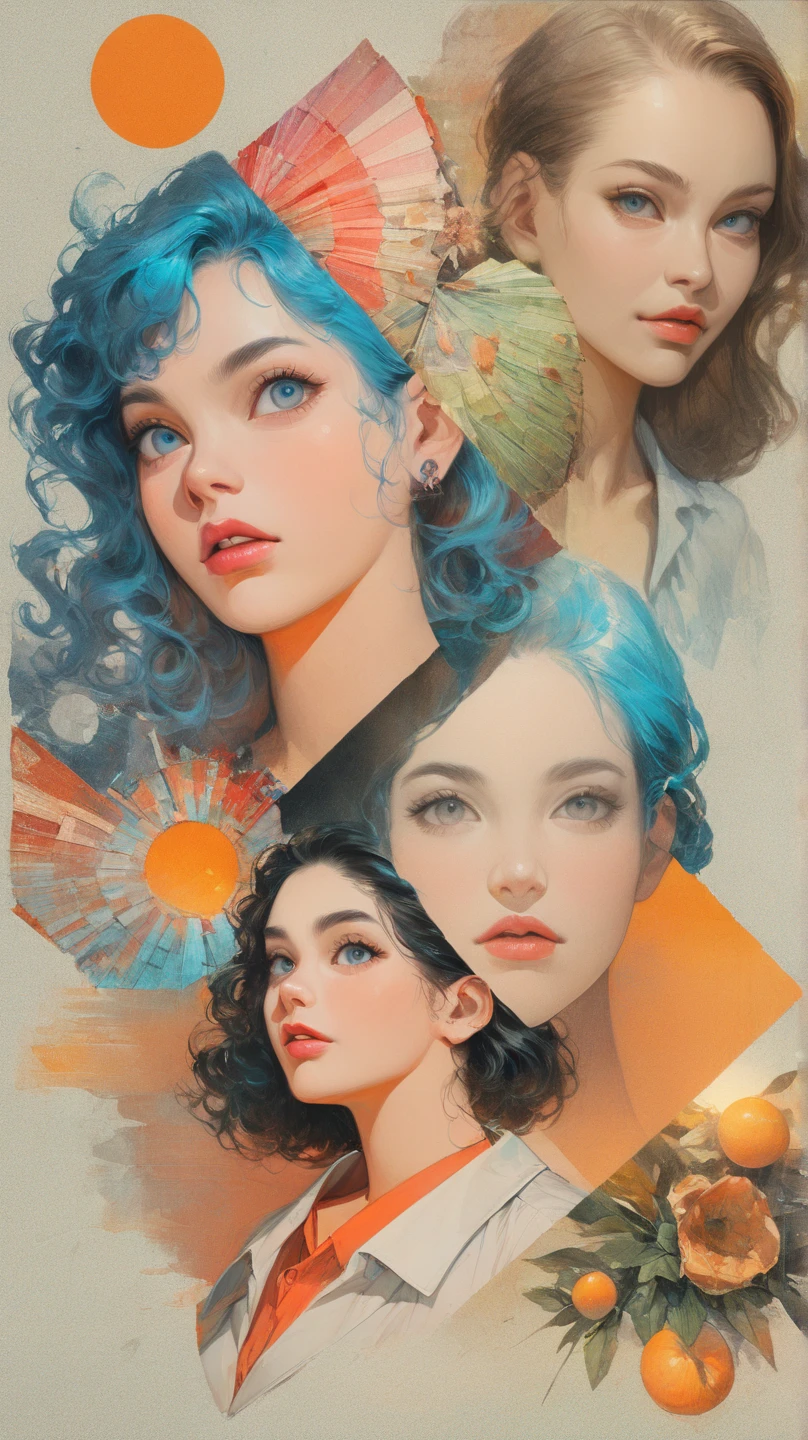 Punk-rococo-tattoo-ukiyo-e style. A selfie of some very pretty young women with a Nordic appearance. Llevan un estilo urbano, con collares, Cadenas, Anillos gruesos, Peinados coloridos y ropa militar modificada con parches coloridos. They are in a park right next to a paved area. Realismo extremo, Detalles locos, intricate composition, cinematic quality, perfect photography, Colores sublimes.