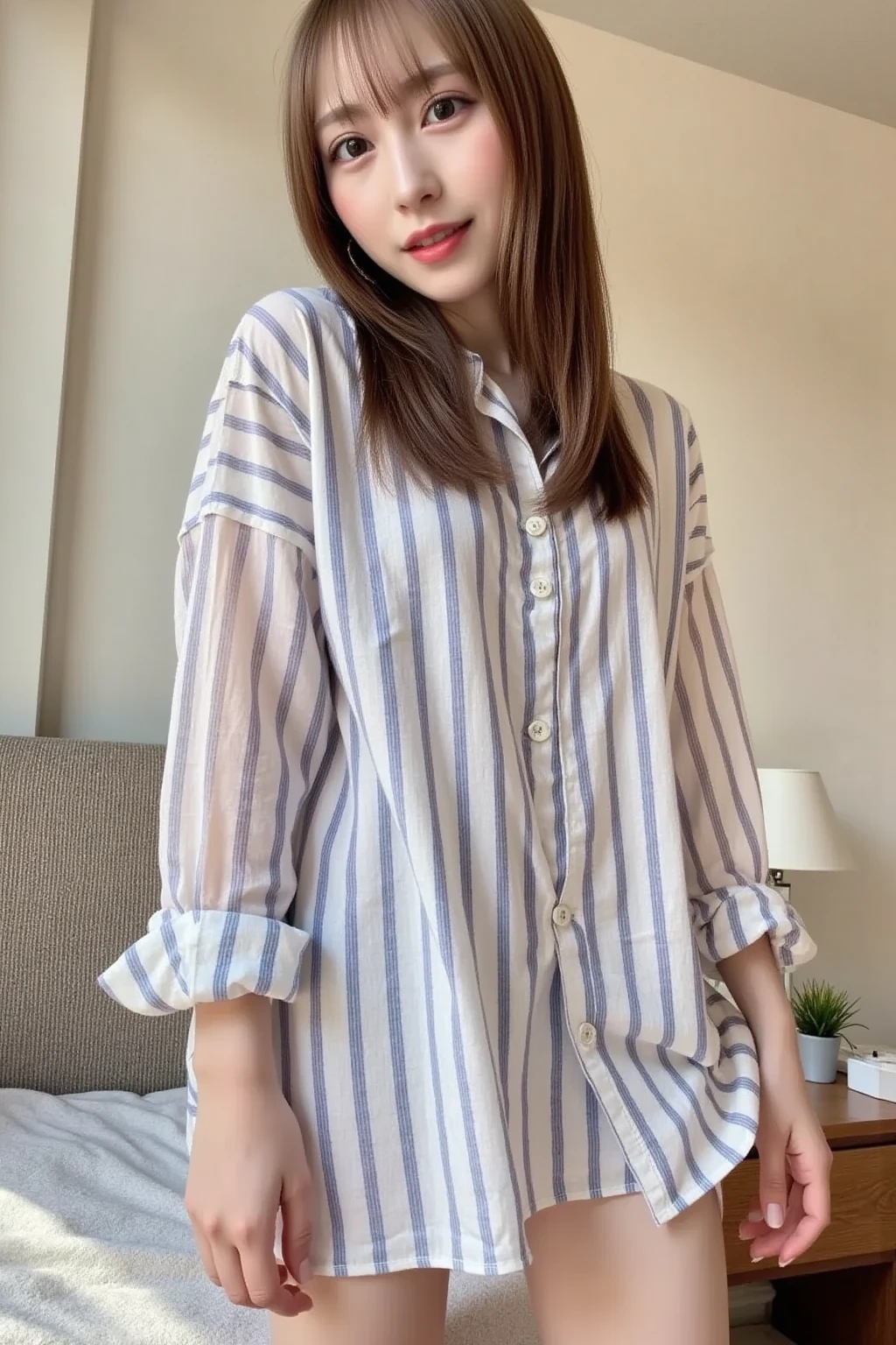 (masterpiece:1.2, highest quality), (Realistic, photoRealistic:1.4), Beautiful illustrations, Vivid、
Looking at the audience, whole body, Front view:0.6,
1 girl, (rage:1.6)、Japanese, high School girl, ((Super Short Hair:1.5)), Hair fluttering, bangs, Hair between the eyes, :0.8,
Beautiful Hair, Beautiful Face, Beautiful and detailed, Beautiful clavicle, Beautiful body, Beautiful breasts, Beautiful thighs, Beautiful legs, Beautiful fingers,
(Beautiful views), , School,
((((Plain white shirt、Regular collar shirt)))),((Dark blue-green checkered pleated skirt, Blue and gold checked bow tie)), Satin fabric panties,
(Are standing, , Flip up the skirt, Grab the hem of the skirt, please put your hand on your chest, Place your hands between your legs),
blush, Please open the second button、Exposing cleavage、(Urinary incontinence、incontinence、Urinating、Exhaust leak、Large amounts of urine、シャワーのようなUrinating、Pee、The groin is wet with urine:1.5)、No discomfort、certainly、Spread your legs、((Sexy panties in full view:1.05))、((Spread your legs wide:1.45))