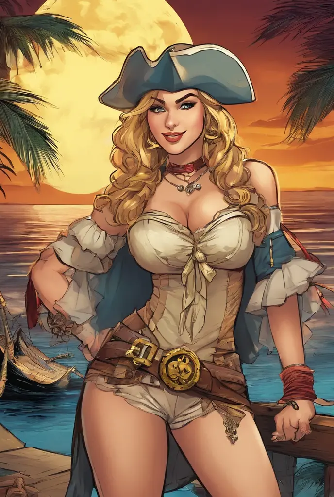 Thin woman, age 25, 4K (High definition), mysterious smile, seducing gaze, eyes browns, wearing a red dress with a boat neck (with golden buttons) and short sleeves, arms positioned at the side of the body, pele caucasiana, straight blonde hair up to the shoulders, kneeling, full of curves with freckles on her chest and neck, round breasts. High-quality Marvel style, white background.