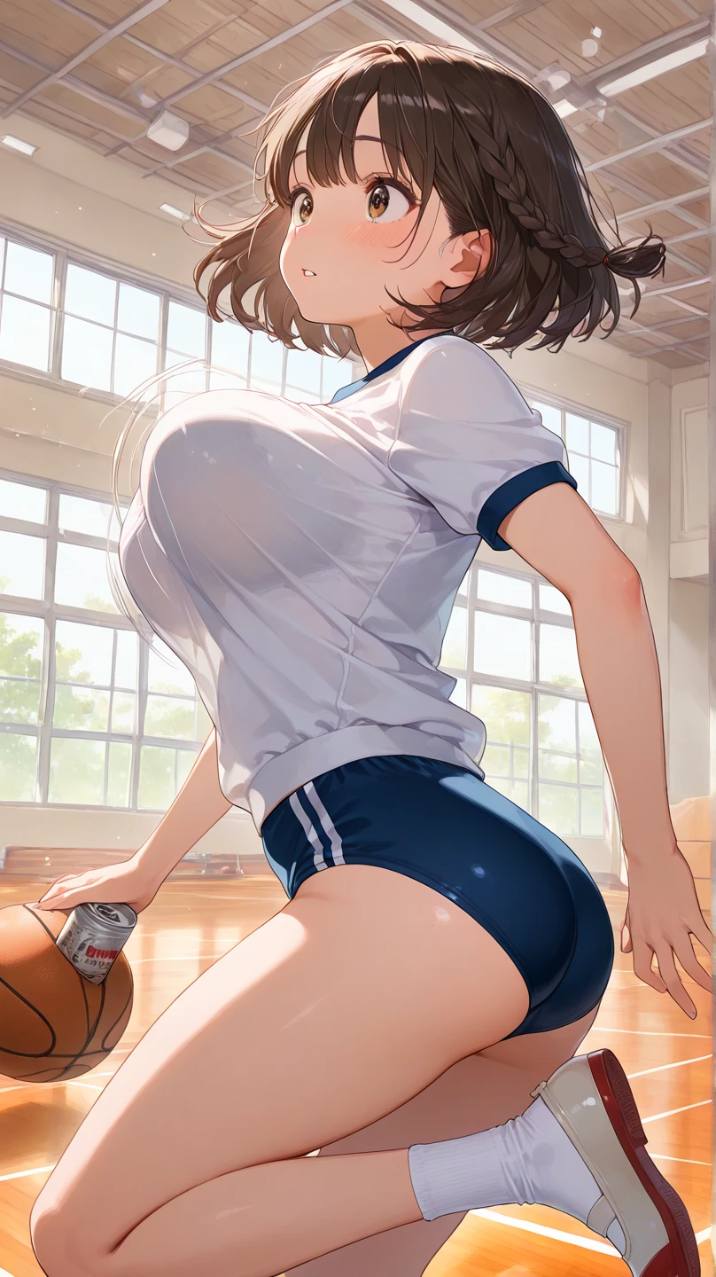 ((NSFW))、Ultra-high resolution、high resolution、Highest quality、Beautiful woman1people、beautiful girl、Short black hair、dark pubic hair、Slim and model-like、(((Wet hair)))、((Goldman Gym))、((((Nipple masturbation))))、((Pink T-shirt))、((Leg spread))、(((Sweat)))、(((Soaking wet)))、(((Sweat染み)))、(((Body odor)))、(((odor)))、(((Love juice)))、(((Climax)))、(No underwear)、(((pussy)))、White sneakers、White sockassage the breasts)))