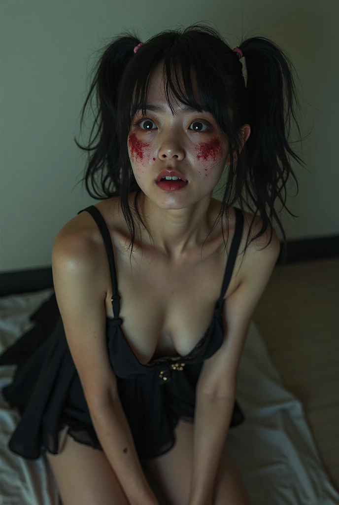 ((Highest quality)), ((masterpiece)), (detailed), One girl,((Dark basement)),(((nsfw))),First Person View,(((((female Masturbation))))),(((Love juice))),(Beautiful eyes),(Moist eyes),Trance,(((Estrus))),(((Mind control))),((Drug addiction)),((Euphoria)),(((((Heart-shaped pupils))))),(((sexual excitement))),(((Open your mouth))),Long Tongue,Kissing Face,orgasm,(high school girl),School uniforms,cardigan,(((pubic hair))),Big Breasts,legs spread,Touching the crotch with your hands,Thick legs,(((Lace panties))),(((oiled skin)))