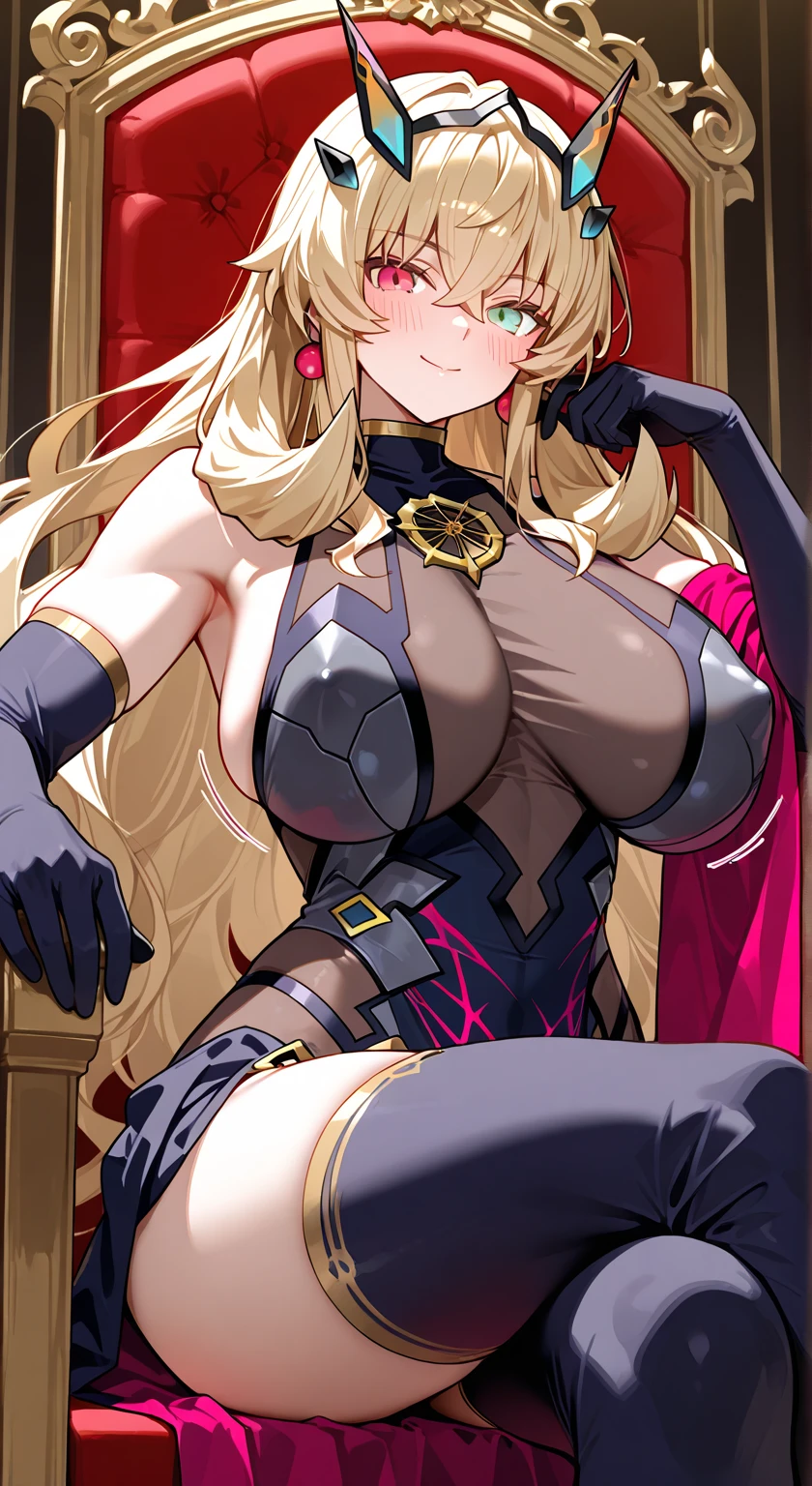 (masterpiece, best quality, detailed shiny skin:1.2), flawless, 8k, RAW, highres,1girl, petite, long hair, blonde hair, (witch hat), ((torogao)) , purple eyes,((huge breasts, cleavage, mature female)),nsfw, metal,
