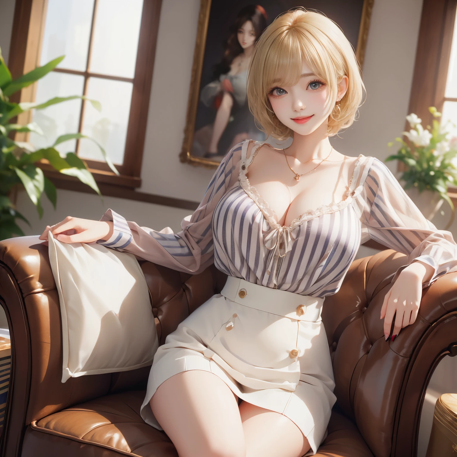 Highest quality、Highest quality、masterpiece、Young Japanese Woman、Cabaret Club、Cabaret Club、hostess、dress、Big eyes、Beautiful feet、Blonde、Blonde Hair、smile、Real、summer、Hair set、Glamorous hairstyle
