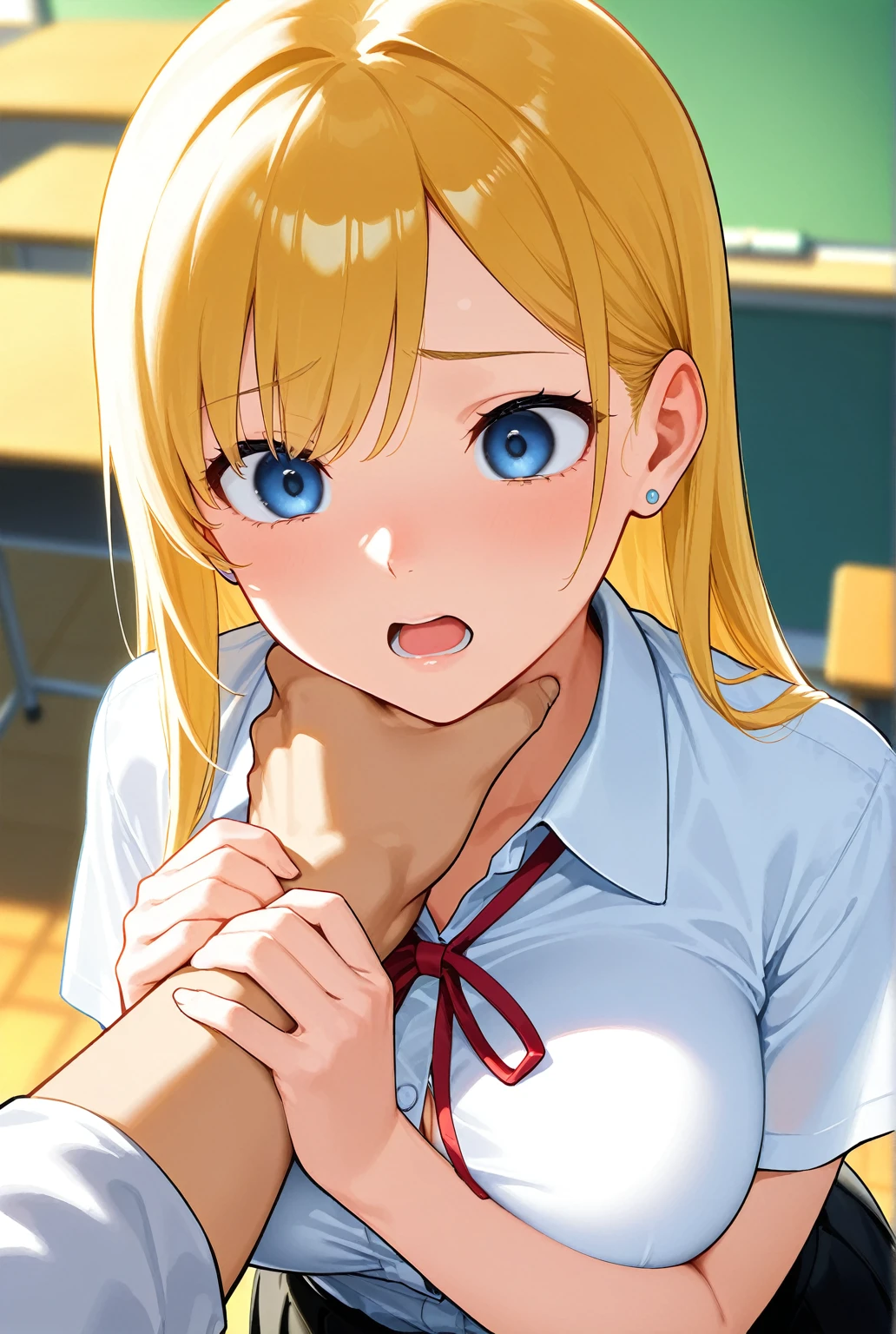 pantyhandjob, panties, panties over penis handjob, penis,{{{cum on clothes}}},BREAK,
blonde hair, long hair, wavy hair,choker, ,gyaru, collarbone, bow, loose bowtie, white shirt, collared shirt, long sleeves, bracelet, wrist scrunchie,blue skirt, pleated skirt,
clothes around waist,
,BREAK,Focus on panties,Fine underwear,Looking down,Looking down at the viewer,,From front,
troubled face, open mouth, naughty smile, disgusting, disdaining, looking down at viewer,
locker room
, masterpiece,absurderes, beautiful detailed face
, Best Quality, High resolution, Unity 8k wallpaper, (Illustration:0.8), (Beautiful detailed eyes:1.6), extra detailed face, Perfect Lighting, extremely details CG, (Perfect hands, Perfect Anatomy)
