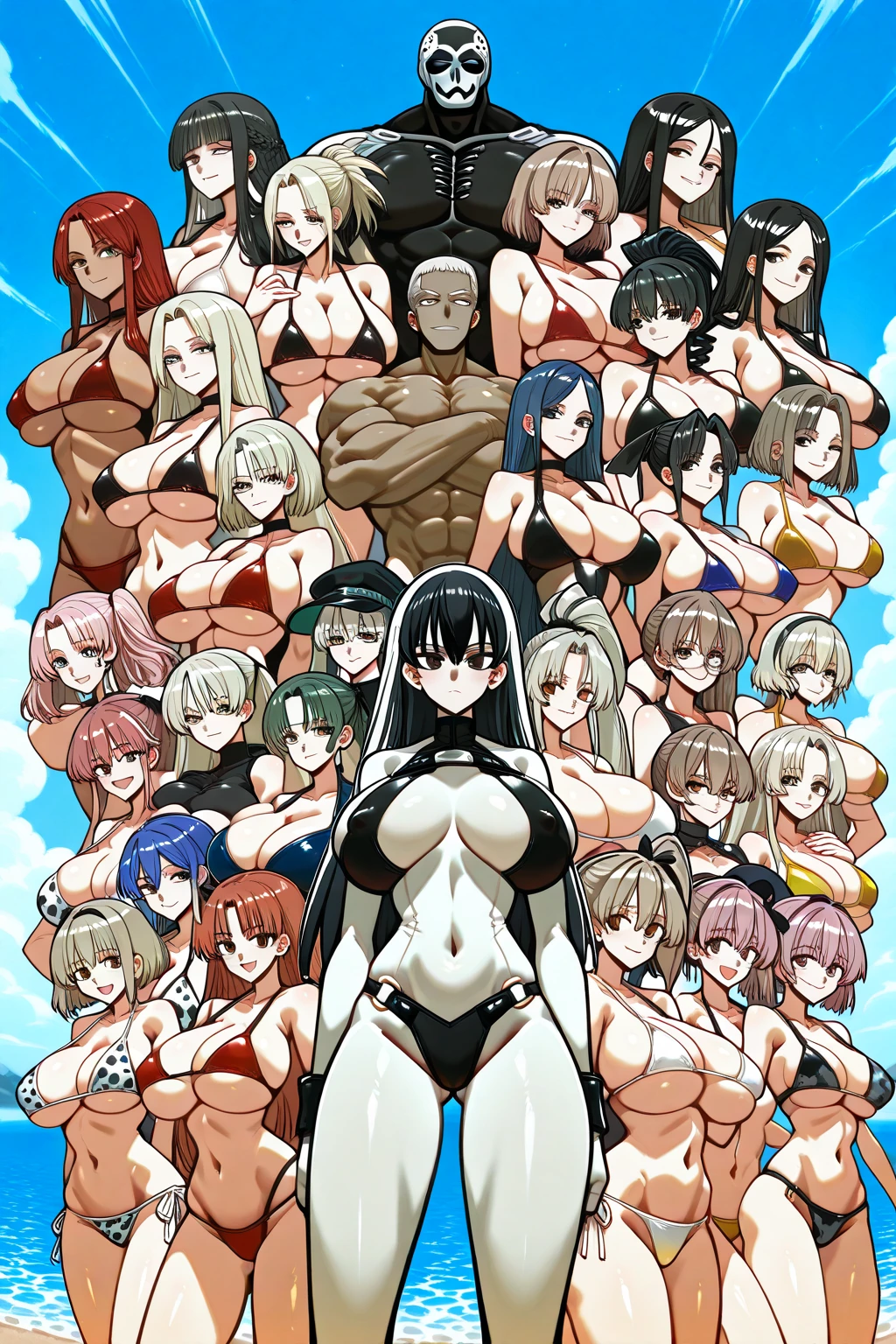 Composition where the man is not visible'Facial expressions of、NSFW,(masterpiece), top-quality, (Fun with handsome half- muscular man with erect、 (Intense hip swing with a big man, Half-naked muscula:2.0)、 (seminude, muscular, handsome and thick:2.0)、 (muscular man grabs a woman'waistline:2.0)、(Poses to show off your body:2.0)、(big pink areola,:1.1),(Multhirtless girls, macho half-naked man、in group photo:1.9), (big areola and boobs,:1.6), (tattve the blacrt below the navel:1.4), (Puni puni and tummy:1.1),, (chest violently rocks up and down, leave an afterimage.:1.4), (Sexual sensation while blushing wickedly (shrine maiden, Hakama skirt:1.2), (golden black micro bikini. :1.6), cowboy shot, ,tre anatomically correct、voluptuous woman、NSFW,, Commission for high resolution, super buff and cool, white, cutesexyrobutts,
