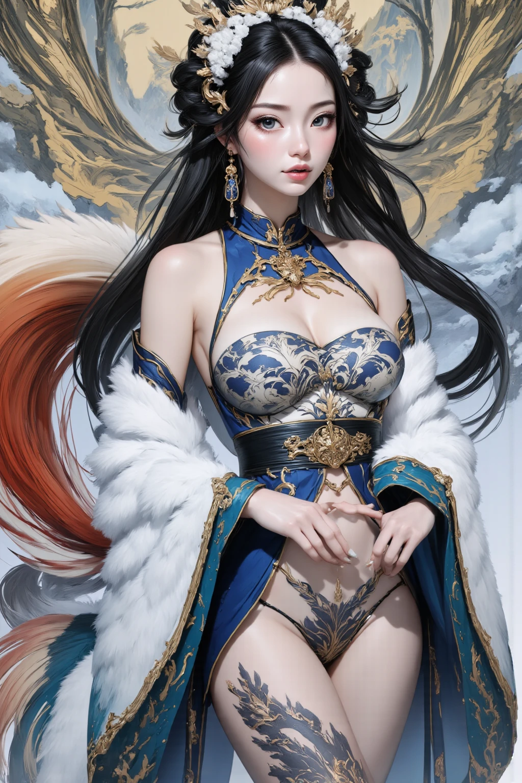 Clean bare skin、Detailed reproduction of realistic skin texture、