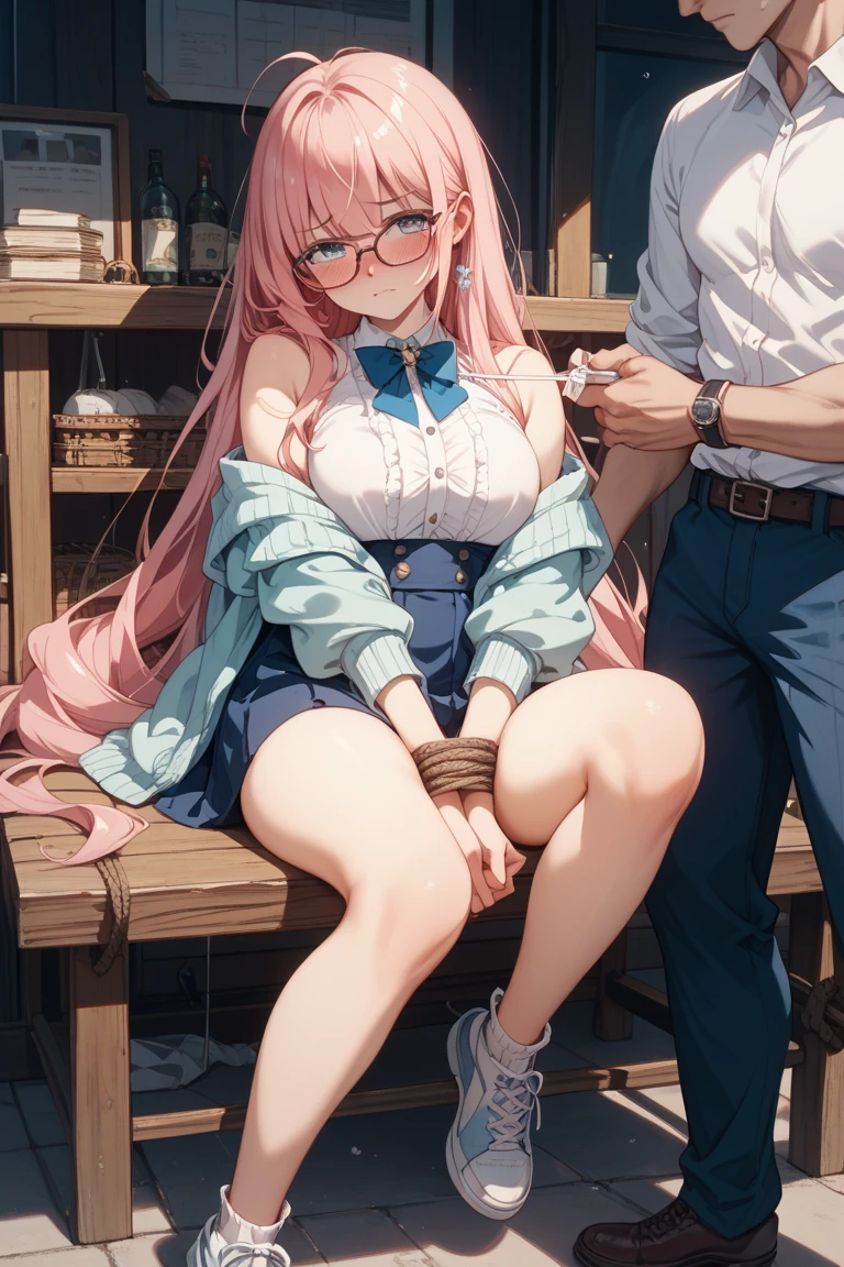 who is 13 years old height 1.49 bring money pink hair black glasses pink eyes an extremely blushing naked girl who is an extremely shy girl who is already sleeping in her bed between the boy starting to touch her and putting his penis on her page