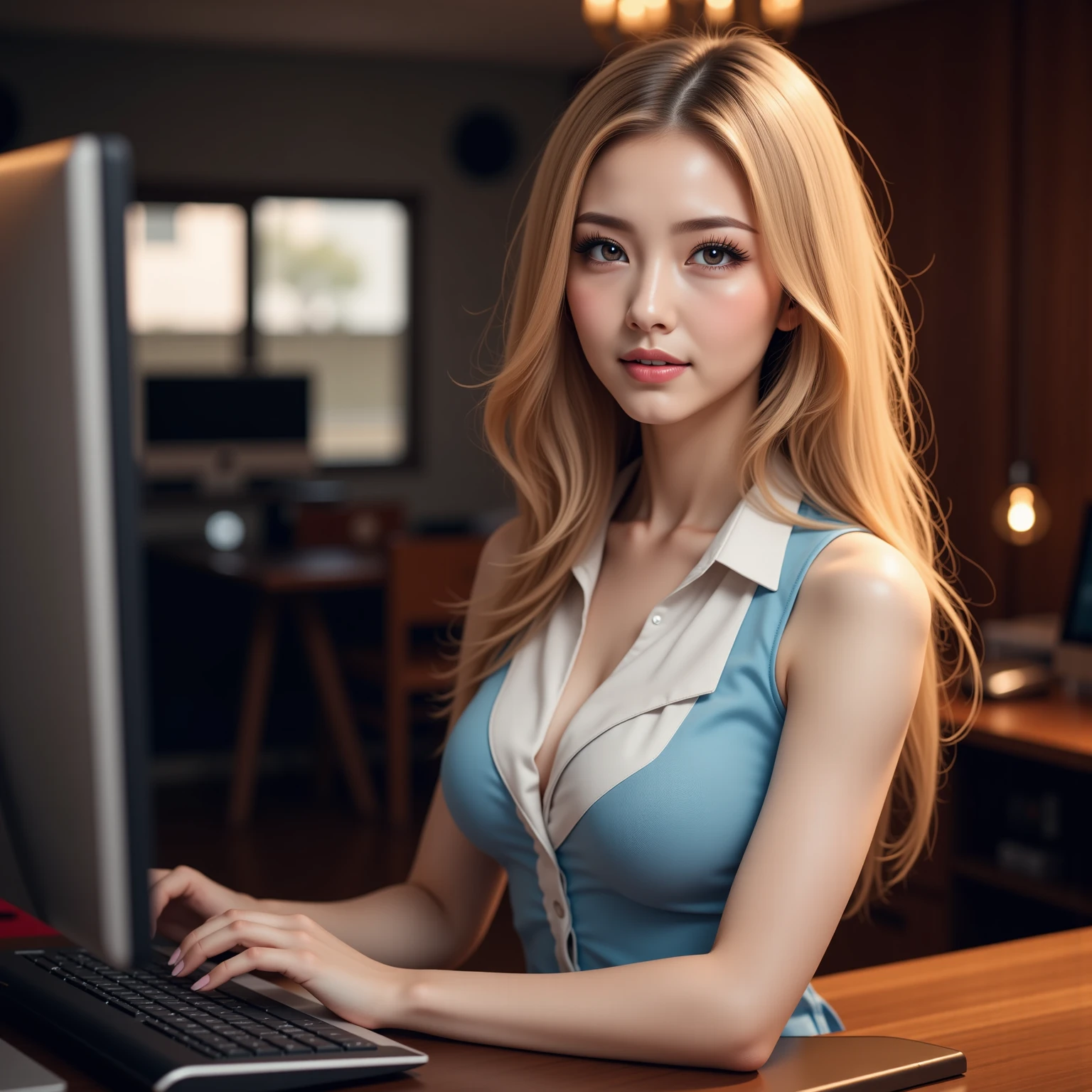 8K,photore,sportrait,Sexy OL office passion and intimate contact with male managers