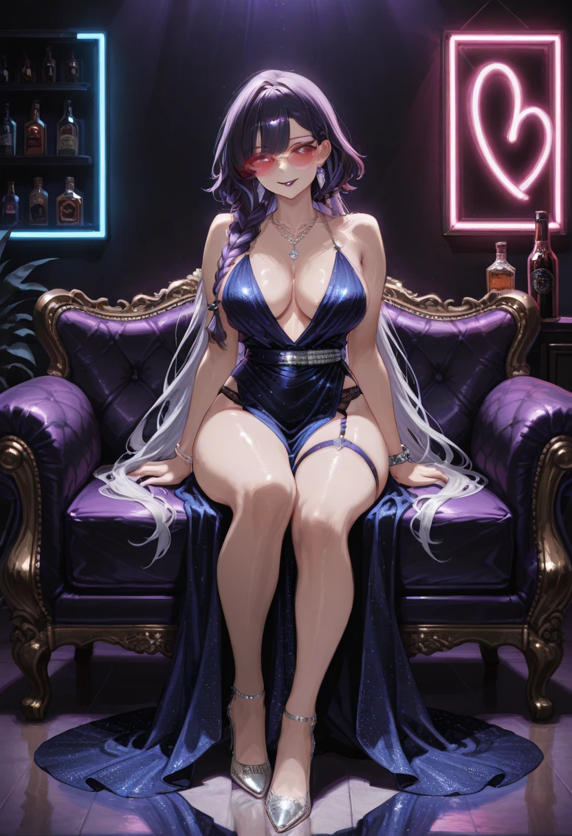 ((masterpiece, best quality)),
st. louis \(luxurious wheels\) \(azur lane\), highres, highest quallity, illustration, cinematic light, ultra detailed, detailed face, (detailed eyes), best quality, hyper detailed, masterpiece, (detailed face), large breasts, hair ornament, earrings, necklace, portrait, silver dress, revealing clothes,highest details, luminous eyes, (hotel:1.2), sitting in bed, sitting, bed, window, night sky, backlighting, light rays, (high contrast), (colorful),