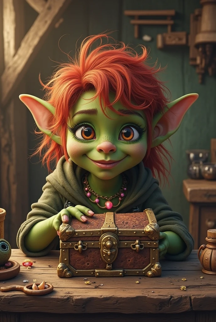 score_9, score_8_up, score_7_up, BREAK, medieval fantasy, goblin, campfire, relaxing, rim lighting, depth of field, high quality, bokeh