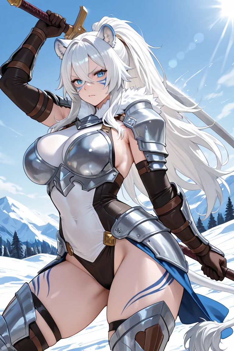 ((Seductive lady:1.3, solo:1.2))、((fusion of fox and lady:1.2))、((snowy mountains:1.4))、((blizzard:1.4))、((pelts))、((dynamic angle:1.2))、((full body))、((underboob:1.3))、((Glossy realistic skin texture))、((shiny skin))、((Meticulously drawn hands:1.2))、perfect anatomy、masterpiece, ultra-detailliert, 8k, hiquality, Top image quality, Smooth texture、watercolor