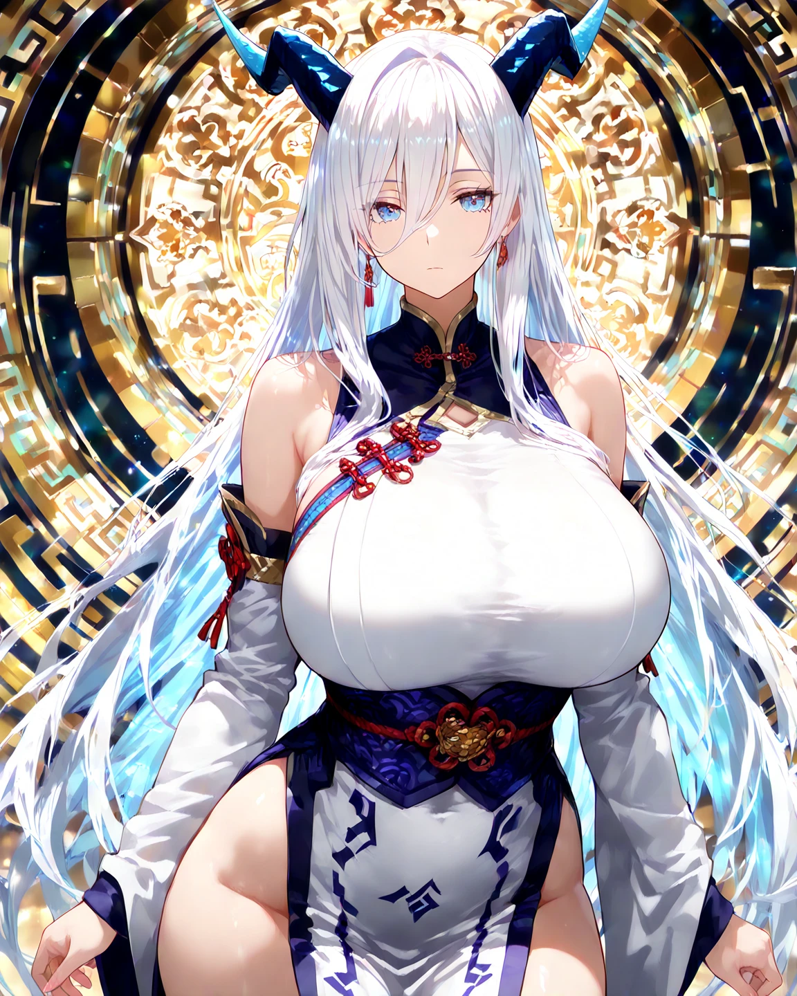 offcial art， Unity 8k壁纸， ultra - detailed， Beautiful and beautiful， tmasterpiece， best qualtiy， realisticlying， closeup cleavage， dent in the skin， Souryuu Tomorrow Shanglangley， Interface headset， Under tights， Detailed eyes， 详细的脸， detailed hair， with black background， Straight Forward， looking at viewert， Shiny，gigantic cleavage breasts
