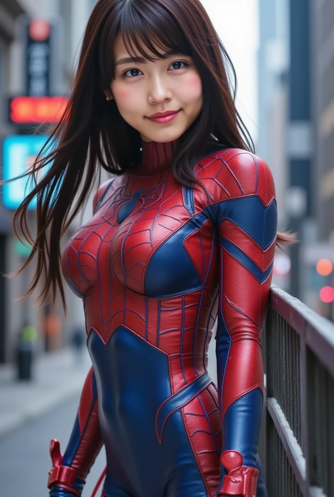 Belladonna, Cat Ears, 1 Girl, Solo, Long Hair, Middle Breast, Black Hair, Yellow Eyes, Smile, Standing, Dynamic Pose, 8k, Masterpiece, Top Quality, Absurdity, Perfect Anatomy, Movie Lighting, Cowboy Shot, (Supergirl Costume: 1.1), (Flying, Flying Over the City: 1.2)(Chibi 3D))) --auto