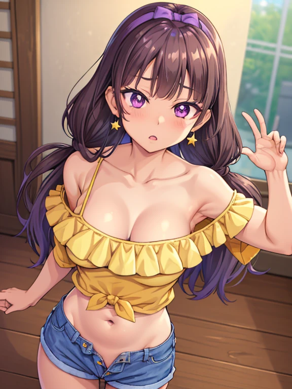 ((The best image quality、the best、1 female、Drawing in detail))、
(asymmetrical hairstyle、Long Hair、One Side Up、one side up、Chipped bangs、Black Long Hair、Long Hair、bangs、hairstyle are tied with pink ribbons、amount)、
Dark Skin、Shiny skin、Dark Skin、Modest chest growth、 Woman、
Orange eyes、smile、Proud face、Laughing with your mouth open、smug face、Doya face、Confident、
((White T-shirt、Very short denim shorts、Navel exposure、See-through clothing、Low-rise denim shorts、Pussy ))、((Blowjob gesatching the audience、Outdoor、Upper Body、saliva、Licking your lips))、(Squat、Crouching、Crotch line、Around town、Alley、darkness)