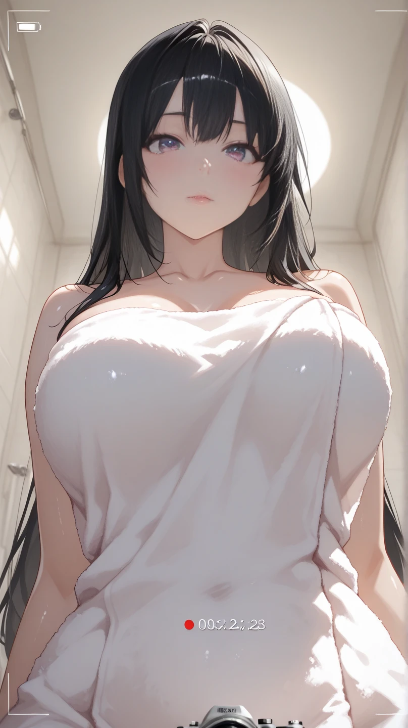 (((masterpiece))), (((best quality))), ((ultra-detailed)), (highly detailed CG illustration), (masterpiece:1.5), Detailed Photo, innocent shy, (Best Quality: 1.4), (1girl), Beautiful Face, (Black Hair, long Hair: 1.3), Beautiful Hairstyle, beautiful detail eyes, (realistic skin), beautiful skin, absurd, attractive, ultra high resolution, high definition, shy pose, full body view,Beautiful , white background, night light, pajama, huge busty breast,see through nipple, nipple out,(hair over one eye:1.4), Messy hair,hair between eyes,pubic hair pussy, dense pubic Hairy pussy .