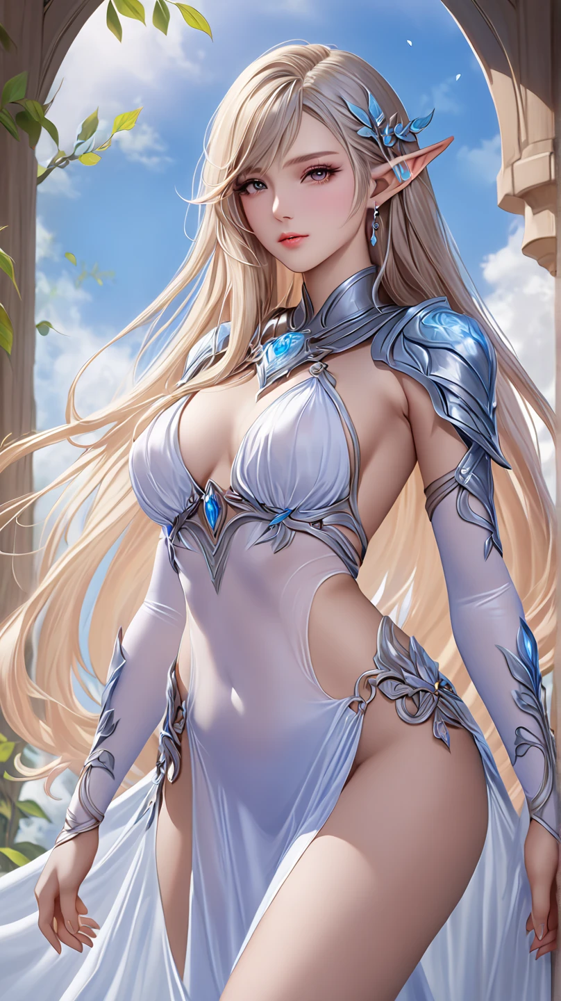 elf woman, detailed eyes, half-naked naked,lying on bed, detailed face, ethereal lighting, delicate skin, flowing hair, mystical atmosphere, vibrant colors, fantasy artwork, magical aura, enchanting beauty, natural elements. (best quality, ultra-detailed, photorealistic:1.37), vivid colors, enchanting lighting, soft shadows, ethereal glow, intricate details, mesmerizing expression, alluring pose.