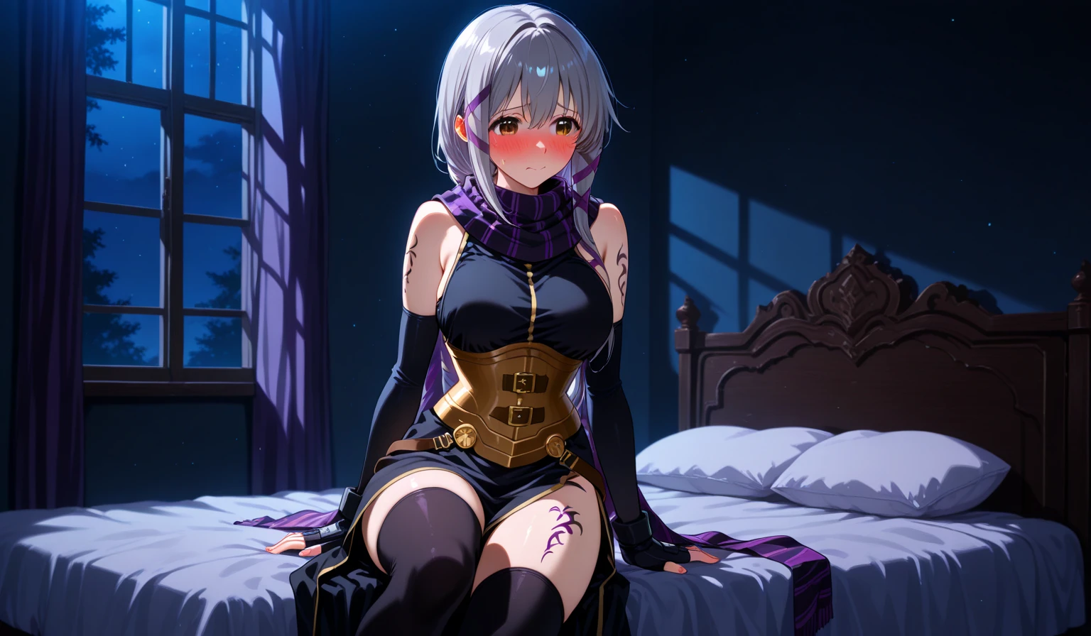 anime girl laying on the floor with a laptop in her lap, flirty anime witch casting magic, splash art anime , ayaka genshin impact, beautiful alluring anime woman, anime visual of a cute girl, fine details. girls frontline, seductive anime girl, beautiful alluring anime teen, anime visual of a young woman, fate grand order