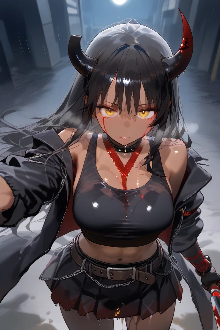 anime girl with red eyes and black hair in chains, badass anime 8 k, guweiz on pixiv artstation, guweiz on artstation pixiv, detailed digital anime art, guweiz, cat girl, with red glowing eyes, demon anime girl, artwork in the style of guweiz, beautiful anime catgirl, trending on artstation pixiv