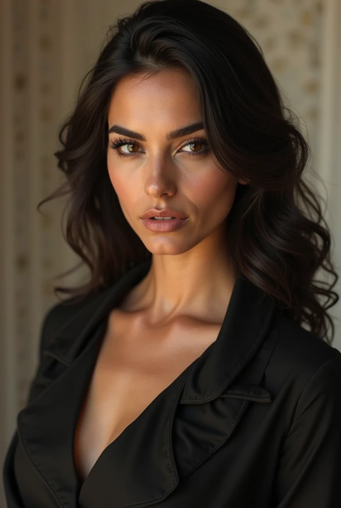 a close-up of a woman with long hair and a black blouse, a photo of Gina Pellón, instagram, taquisma, beautiful Latina face, 30 year old woman from Cuba, Violeta Myers, looks like Laura Barriales, fernanda suarez, Júlia Fontes, Alanis Guillén , beautiful mexican woman, looks like fabiula birth