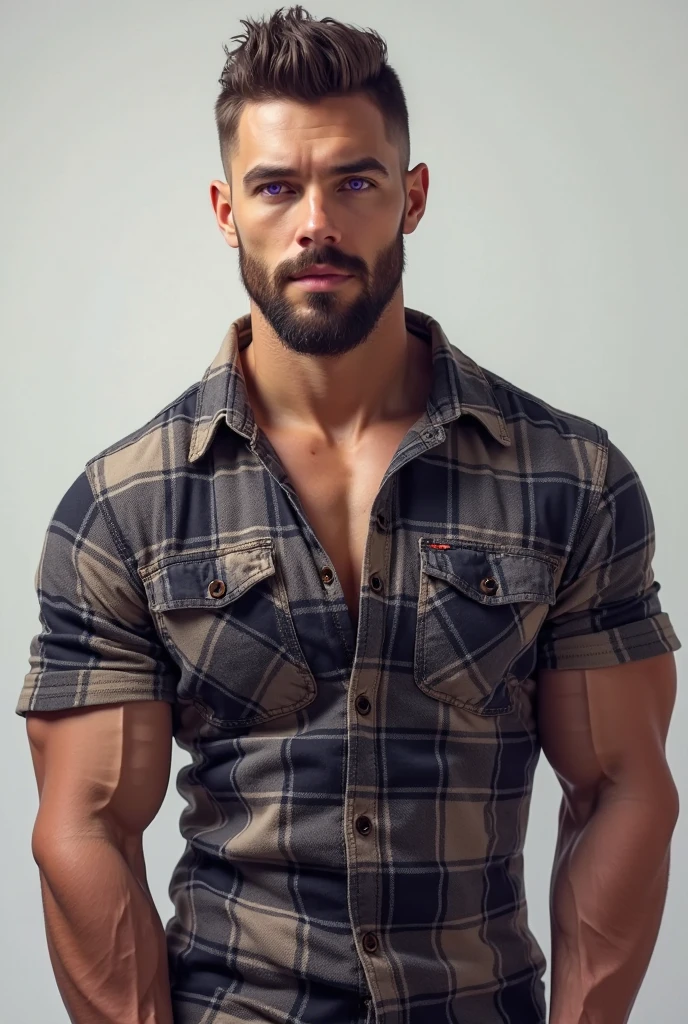 (realism: 1.4), Best Quality, Muscular, Chest hair, beard, Short hair, kilt, Solo, 30-year-old male, s whole body, Upper body nudity