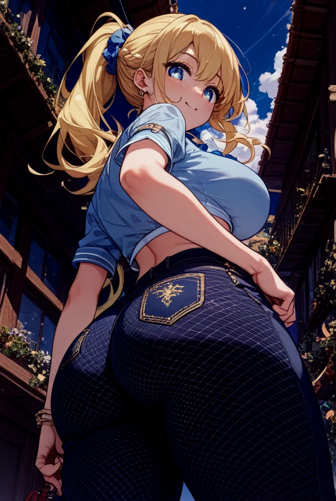 Sensual、((Blonde Wavy Hair))、Thick thighs、8K、4K、Highest quality、(High resolution:1.7)、Cute anime face、Noise Reduction、((close ~ eye:1.5、Contorting the face in pain:1.3、blush、Open Mouth))、(Browsing Caution:1.5)、(Vaginal intercourse:1.5)、(One Man:1.5)、(logic:1.5)、 penis, dorsal position, From behind、Turn around here、Big Breasts、(Thong)