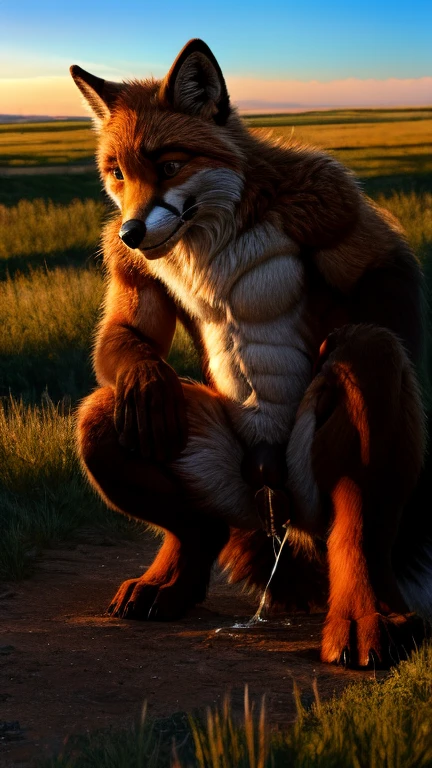 anthro, hyena, male, adult, fit, jock strap, big burge, full-body harness, markings, realistic fur, detailed background, forest background, realistic, photorealistic, ultra realistic, 8k,