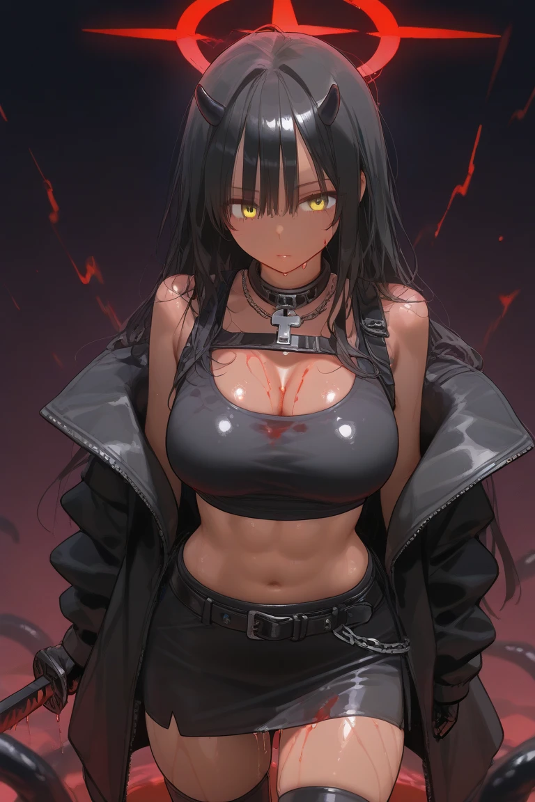 a woman with a black top and a black cape holding a glass of alcohol, female death holding a cocktail, with a drink, badass anime 8 k, female cyberpunk anime girl, artwork in the style of guweiz, oc commission, portrait of tifa lockhart, cyberpunk anime girl, seductive cyberpunk dark fantasy, aeon flux style, highly detailed exquisite fanart