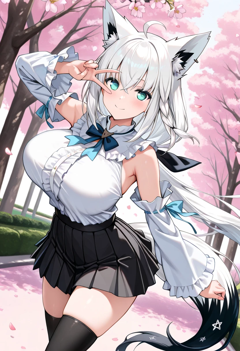 An anime character wearing white and blue clothes and accompanied by a black cat, Azur Lane Style, Live2D Virtual Youtuber Model, from Arknights, From the Azur Lane video game, Azur Lane Characters, Girls Frontline Style, From Girls Frontline, White Cyan, Moon themed costume, White cat lady, Arknights, Ayaka Genshin Impact, Girls Frontline Universe, whole body, 1 person, Cat ears headband

