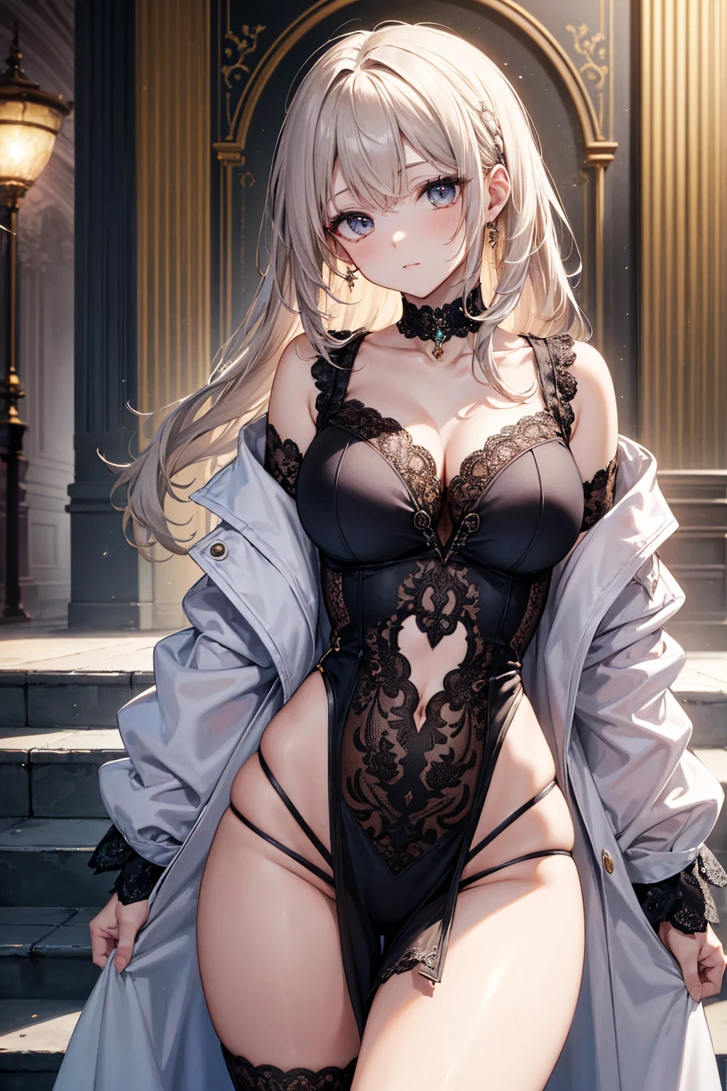 (random spread legs pose:1.2),(random clothes:1.5),(Thin type:1.2),(large breasts),(random hairstyle),(Highest image quality,(8K), Ultra-realistic, Best Quality, High quality, High Definition, high quality texture, high detailing, Beautiful detailed, fine detailed, extremely details CG, Detailed texture, realistic representation of face, masterpiece, presence)