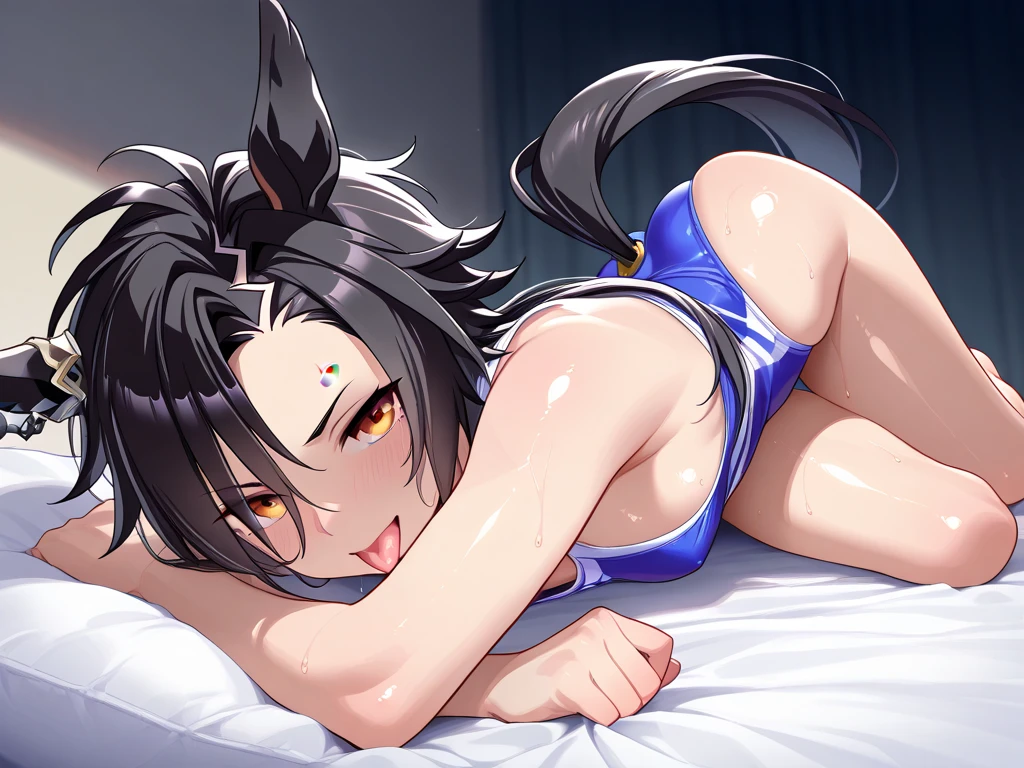 Beautiful girl foxgirl, medium large breasts,purple hair with pink highlights tips, masterpiece , red eyes, sexy, anime styled, 2D, mature, dynamic angle, long hair, sexy, fox tails, sexy pose, sex, nude, hentai, r34