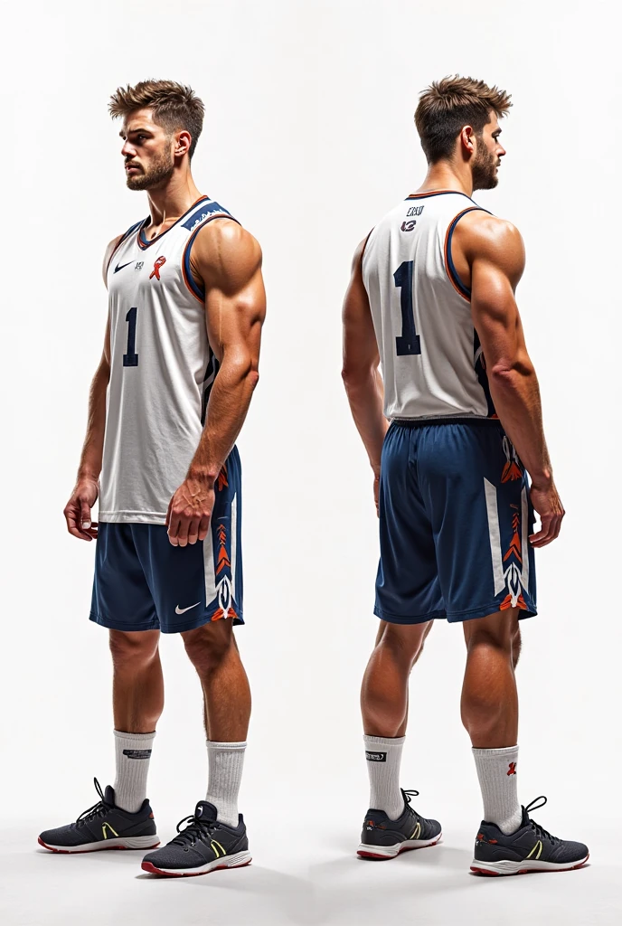 A person standing on a professional basketball court, He is holding a basketball in his hand,Muscular!!, Only shorts!(Show hairy chest muscles) Muscular, 8k 50mm ISO 10, 🚿🗝📝, Okan , Put on basketball sweatpants, k hd, advertisement picture, professional basketball style, Wearing NBA basketball sweatpants, 198cm!Single Eyelids!((35yo !)) with short brown hair !and a short beard,(Use a short beard,) Charming and serious look, ((Stand on the basketball court)), Muscular!, Close shave and secure fit, (高quality, photorealistic image),! ((quality, 8K, tmasterpiece), 超k hd照片, (Details on the face, skin textures, Ultra-detailed body:1.1)High body hair!A high resolution, tmasterpiece, Muscular的、Short hair details、NSFW、Spacious size、(Beautifully carved fingers on right limb!)The skin is real!The skin is real!Authentic texture、Camera close to the ground!!sneakers background scatter 1.2) training