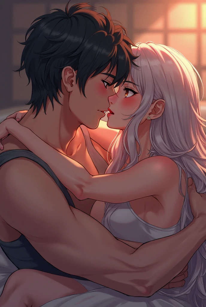(best qualtiy,4K,8K,hight resolution,masutepiece:1.2),Ultra-detailed, erotick , Princess with prince boy with muscular body in romantic garden, Beautiful detailed eyes,Beautiful detailed lips,longeyelashes,Wedding lingerie,Passionate hugs,Love in the air,Soft lighting,Vivid colors,Carefully crafted scenes,Romantic atmosphere,intimate moments,subtle expression,Delicate touch,Seductive poses,Sensual connection,Whisper something sweet,Gentle caresses,Desire and passion,Sexual tension,Deep connection,Strong chemistry,Fairytale romance,Sublime beauty,expressive faces,Soft and soft,Affectionate gestures,A Loving Look,up close shot,Pleasant innocence,Implicit desires,Perfect choreography,Artistic love scenes,Erotic composition,Romantic soundtrack,Sublime Harmony, dreamy ambiance, Kiss from lips to lips
