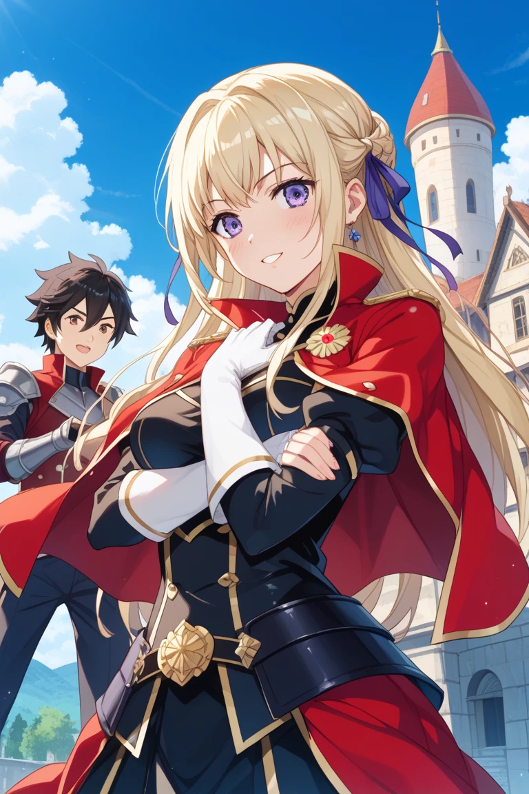 personagens de anime com espada e armadura em frente a um castelo, popular Isekai anime, arte chave do anime, Isekai, visual novel chave visual, arte chave, Arte de Espada Online, visual chave, epic light novel art cover, arte chave detalhada do anime, Anime Estilo Estrela, key art anime sharp focus, arte chave do anime, arte oficial altamente detalhada, arte oficial, 2 d cg |