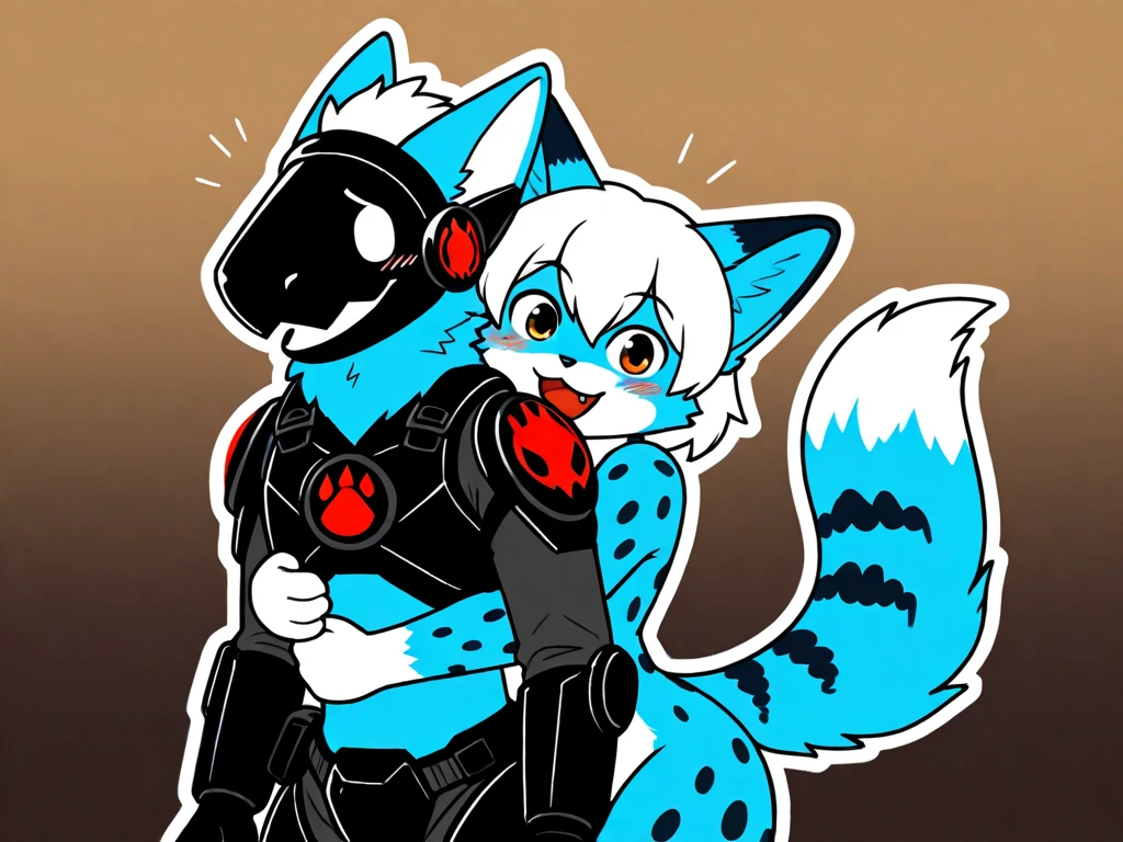 Duo, anthro anthro Female and Male, (protogen body:1.5), (fur body:1.5), (cyan eyes), (perfect eyes:1.5), (perfect hair), (straight hair), (black tattoos:1.5), (cyan and white hair:1.5), (punk hair:1.5), (muscular body:1.3), (best quality:1.5), (detailed face features:1.6), (detailed hands:1.5), (detailed eyes:1.6), (Black bra, Black panties), (detailed clothes:2), (piercings:1.8), (ultra resolution:1.5), (masterpiece:1.5), (by teranen:1.5), (Beach background:1.5) digital art, masterpiece, 4k, fine details, Full body, (Small breast), Female giving Male a blowjob, Penis inserted in to mouth, (NFSW)