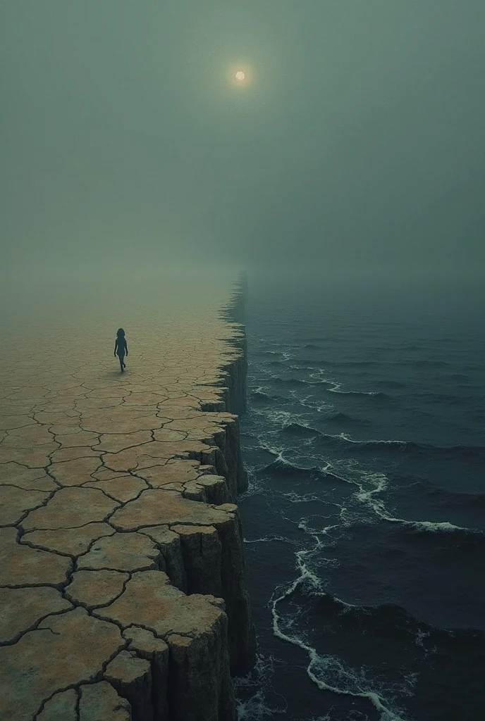 Make an simple art about combination of deforestation and water scarcity 