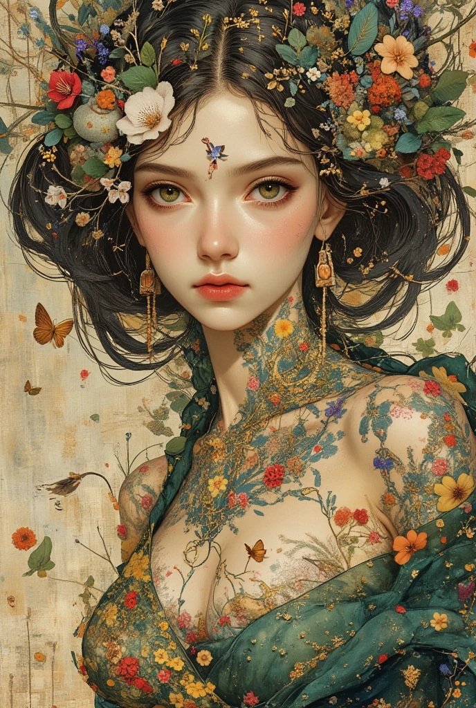 Official Art、unity 8k wall paper、ultra-detailliert、Beautifully Aesthetic、masterpiece、top-quality、(Zentangle、a Mandala、Tangles、Tangles)、(Fractal Art:1.3)、One Girl、ighly detailed、Dynamic angles、Cowboy Shots、The most beautiful forms chaos、elegent、Brutalist design、Vibrant colors、romantism、
