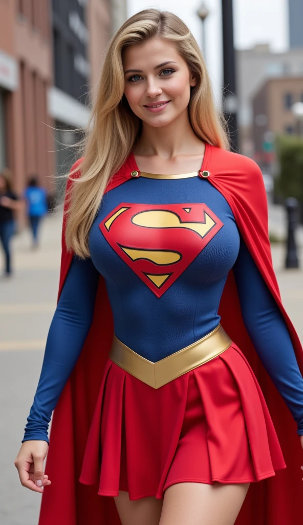 Woman body set big breasts, Supergirl costume dress