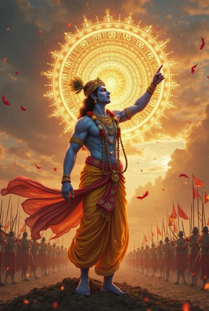 Shri Krishna with the Indian National Flag (Tiranga)