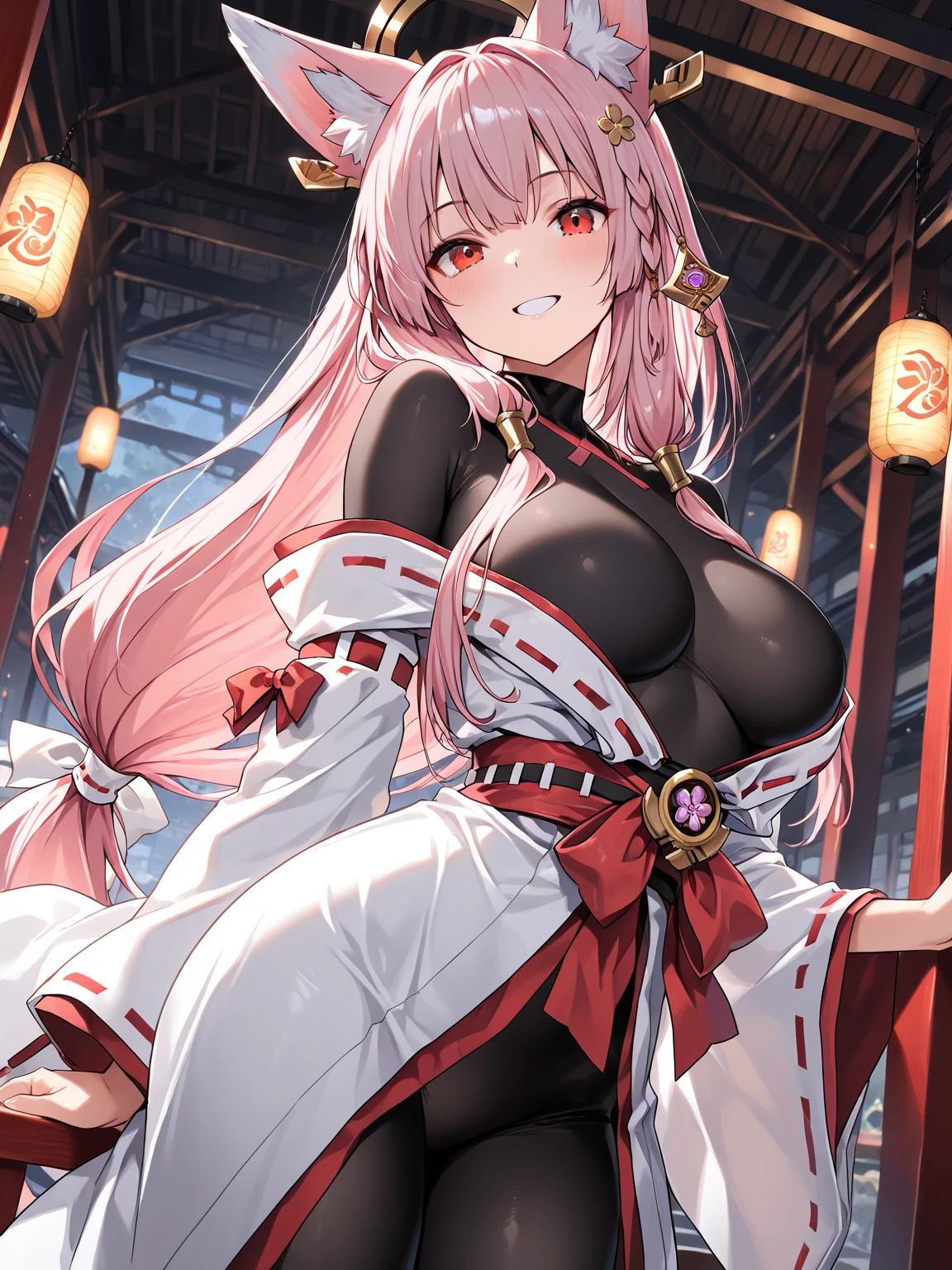 One girl, (Urzan-6500:0.7), K-Pop Idols, yae miko, , Exposed bare shoulders, Pink Hair, Long white hair, Japanese clothing, The best quality at its best, (da pintura:1.5), (hair ornaments:1.35), gem, Purple eyes, 耳Nipple Ring, Huge cleavage, Depth of written boundary, Detailed face, Face Focus, ribbon_trim, (View your viewers:1.25), Non-traditional Shrine Maiden, Glossy Skin, Long sleeves, Thick lips, Game CG, (Blur the background:1.2), Sit, Upper body, whole body、Put your head on the urinal,Yogurt all over、whole bodyが濡れている、One girll, , Obscene, Pee, Urine,garbage,masterpiece, Highest quality, Very detailedな,Knee-high socks、Long white elbow gloves Black calf socks、Open your thighs wide to the left and right、地面にSquat、Showing your crotch to the audience, ((、Squat, Spread your legs:1.3, Flat lighting、Elevation、Sexy pose、Highest quality、Complex、Surreal、perspective, Very detailed, Detailed Background, shape、1 Girl、alone、Big Breasts、A light smile, Embarrassing, blush,