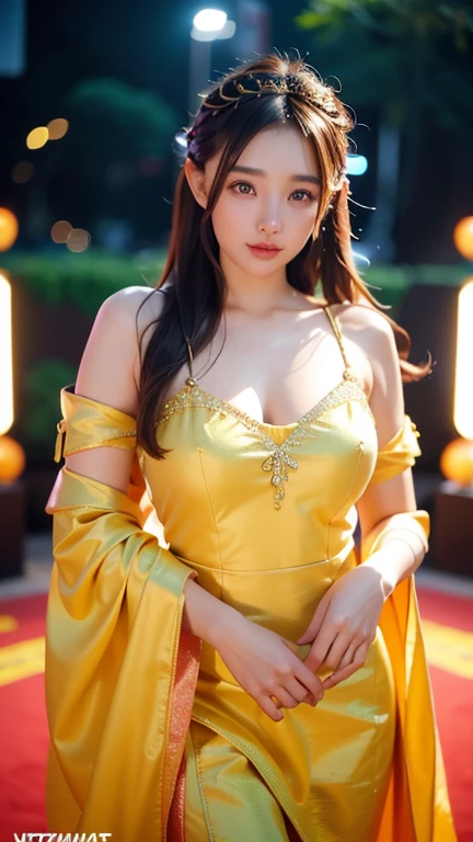 1girl in、top-quality、masterpiece、超A high resolution、(Photorealsitic:1.4)、Raw photo、(Face of 15 year old beautiful girl)、Straight long hair、dark brown hair、glowy skin、Dramatic、(Golden See-Through High Leg Competitive Swimwear)、(Golden transparent fluttering robe)、((Golden Very Small Tiara))、(Pray)(Standing whole body)、((delicate finger、Delicate hand))、(delicate paws)、(large full breasts、Clean raised bust)、(Rocket Tits)、(Muchimuchi Body)、((Golden garter stockings))、((Golden Ancient Greek Temple))(Golden wall decorated with gold)、(Blur the background)、(One boob is visible、large areola is visible、 to stand)、(Woman Praying)、(Pray with Your Hands Together)、Full body、standingn、Pray with Your Hands Together、delicated face、Delicate hand、delicate paws、delicate finger、Anatomy Body、goddes、A sexy、complete fingers、The number of fingers on the right hand is 5、The number of fingers on the left hand is 5、Golden wall decorated with gold、Pillars of the Golden Greek Temple、Golden little tiara、Golden Greek Pillars、Blur the background、cleavage of the breast、Navel exposure、Arm Out Exposure、Thigh exposure、Petite and busty slender and slim girl、Short stature、Beautiful Girl Goddess、Young Face、Golden Ancient Temple、goddes、Golden altar in the background、(Muchimuchi Body)、Golden little tiara、1girl in、Young Face、Short stature、Golden Wall、Golden Altar、13-year-old beautiful girl、Golden wall on background、a golden tiara、Rori、looking at the viewers、