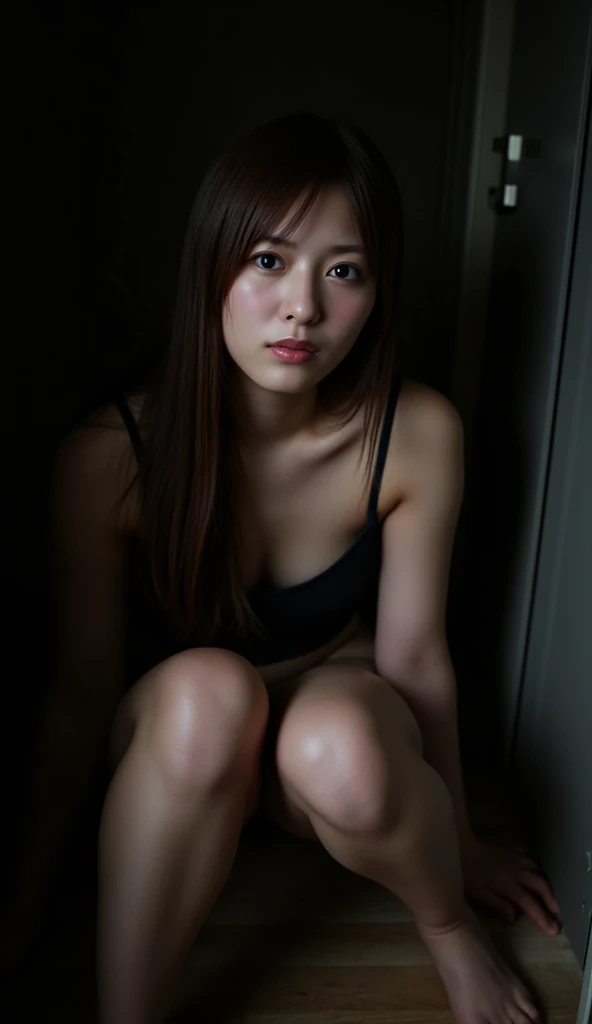 (aika-sawaguchi:0.8), (41k4:0.6), masterpiece, Best Quality, 8K, Raw photo, (wearing maid uniform:1.5), top-notch quality, masterpiece, (kneeling in front of viewer:1.5), (arms behind back:1.5), solo, (1 pretty Japanese girl), (wearing black stockings:1.2), exceptionally detailed RAW color photo, professional-grade photograph, (Realistic, Photorealistic:1.37), (highly detailed skin:1.2), Ultra-high resolution, (lens 50mm), (masterpiece, top-quality:1.3), (hyper realistic:1.35), (Photorealistic:1.45), (Realistic:1.4), (looking at viewer:1.4), (facing viewer:1.5), (1 beautiful girl), 21 years old, Japanese idol, supermodel, pale skin, (slim:1.3), (slim body:1.25), (slender body:1.25), (narrow waist:1.25), pretty face, (large breasts:1.15), (deep cleavage:1.2), gravure idol