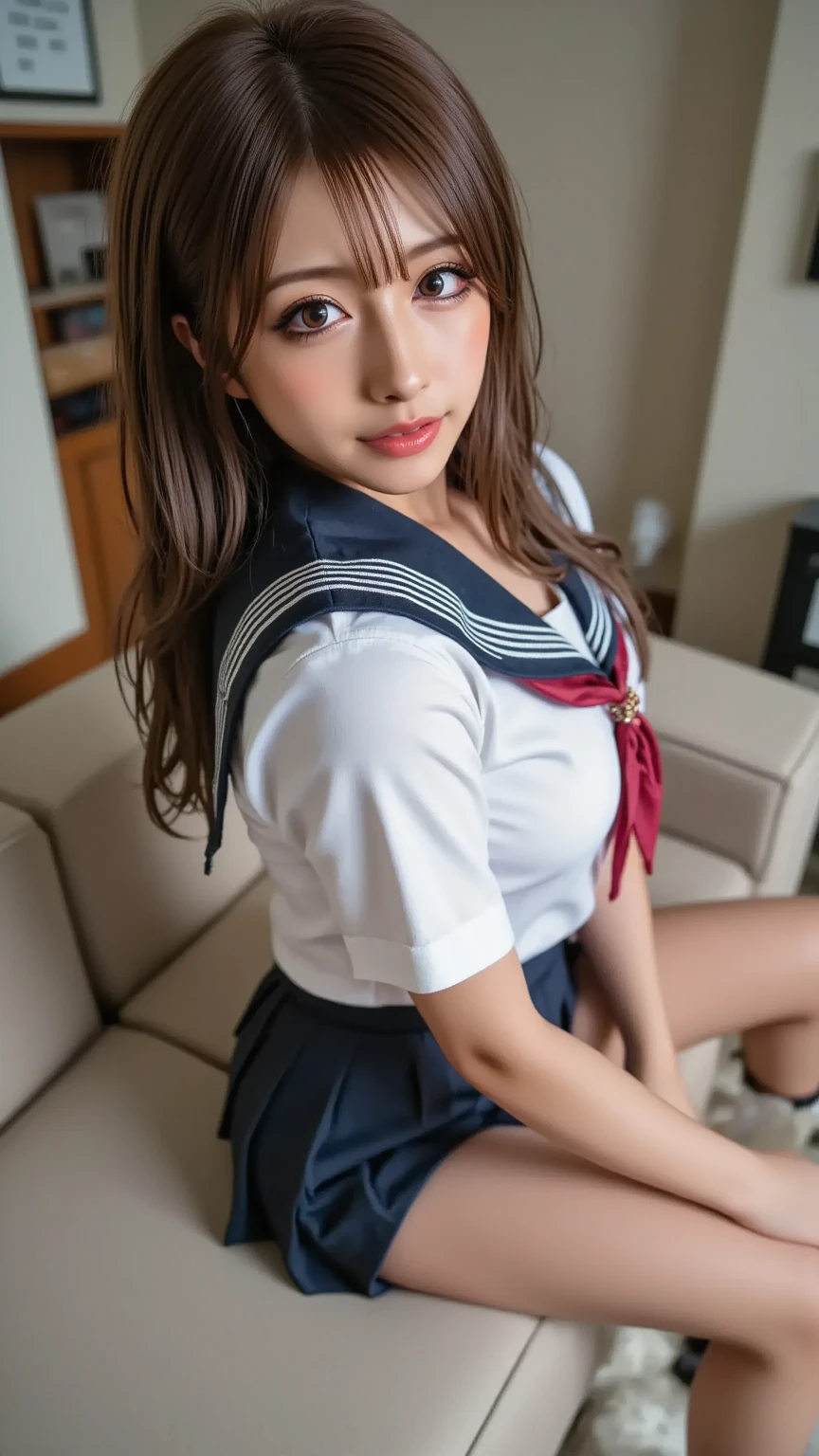 8k, RAW portrait (japanese woman),masterpiece、Photoreal:1.3、realistic, ultra high resolution, highest quality, real life photos ,( in the evening :1.1),
((((1 girl:1.5)))), (((Two girls showing off their panties in the room)))、(cute face:1.3)、japanese girl,((Japanese high school girl))、((genuine ))、((Japanese high school uniform:1.6))、 long hair,,slender body,、in the room, black hair,(Depth of written boundary:1.3)、 ((dark brown eyes:1.2))、(realistic skin texture:1.3)、(Immersive atmosphere:0.8、chiaroscuro:1.2) 、(look viewer:1.3)、((embarrassing))、((red cheeks:1.3))、((ceiling from below:1.2))、((No expression))、((wearing white silk panties:1.4))、((panty shot))、((woman rolling up her skirt))、((Angle of view from below:1.3))、((panties close up:1.38))、((panty shot))、the most beautiful woman in the world、the most beautiful woman in the world、((spread your legs to the side:1.4))、