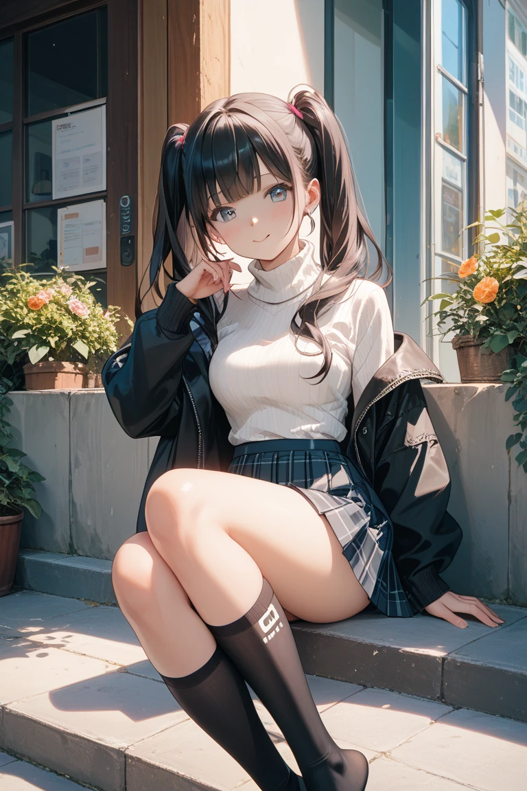 (masterpiece、highest quality、highest quality、Official Art、Beautiful and beautiful:1.2)、(One girl:1.3)Hatsune Miku、Twin tails,Beautiful breasts,Alafed Asian girl crouching No sleeve in light blue on the ground,No sleeve, Reality Girls, pretty girl, Beauty, Neat hairstyle with bangs, Chiho, Surreal , pretty girl