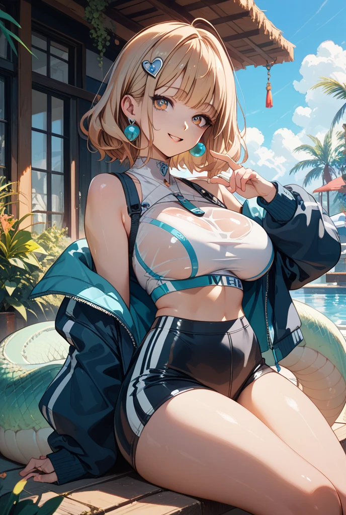 steampunk girl,((girl with extremely cute and beautiful blonde hair)),
(large breasts:1.4),saggy breasts,(((very light blonde ponytail hair:1.35,straight hair,ponytail long hair:1.4,colored inner hair,ear breathing))),((heterochromia:1.5, (pink_eye and yellow_eye))),intricate eyes,beautiful detailed eyes,symmetrical eyes,((fat)),(((lustrous skin:1.5,bright skin: 1.5,skin tanned,shiny skin,very shiny skin,shiny body,plastic glitter skin,exaggerated shiny skin,illuminated skin))),(spider lower abdomen,narrow waist,wide hip,athletic body,inflated legs, thick thighs,detailed body,(detailed face)),
cute,slutty,seductive,erotic,((nsfw)),
zettai ryouiki,((two-piece swimsuit magenta,wearing a bikini outfit:1.3,steampunk bikini)),(steampunk headphones:1.5,steampunk cyber gloves:1.5,huge steampunk mech-gloves),((wet clothes,intricate outfit,intricate clothes,intricate swimsuit, intricate bikini)),
(dynamic pose:1.0),embarrassed,(centered,scale to fit dimensions,Rule of thirds),
((factory with solar panels, glass domes, white rooms and glass roofs showing that they are under the ocean)),scenery:1.25,((intricate scenery)),((((Aquarium in the background)))),
(Glossy steampunk ornaments),highres,sharp focus,(ultra detailed,extremely detailed),(photorealistic artwork:1.37),(extremely detailed CG unity 8k wallpaper),(((vibrant colors,vibrant theme))),(intricate),(masterpiece),(best quality),artistic photography,(photography taken by sldr),(intricate background),perfect rendered face,perfect face details,realistic face,photo realistic,((intricate detail)),(((realism))),