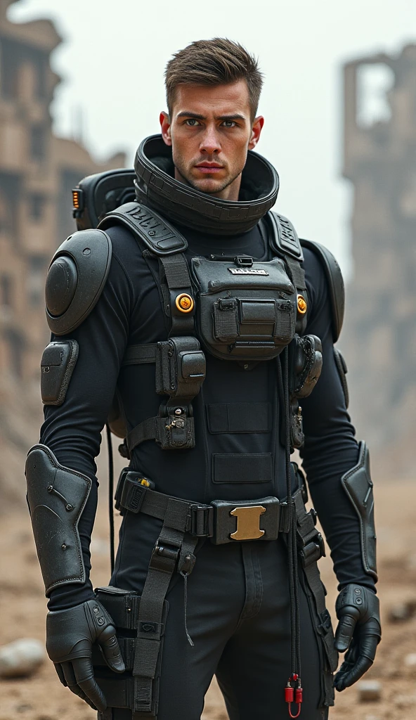 There was a man wearing a helmet and a wet suit., Cinematic still frame, Edgar Maxence and Ross Tran, Off Page - Up, Soldiers of the Future, Still of a Tired Movie, by Pierre Laffillé, soldier, Do not wear a helmet., The man with the halo, World Break, Chappie., Color correction