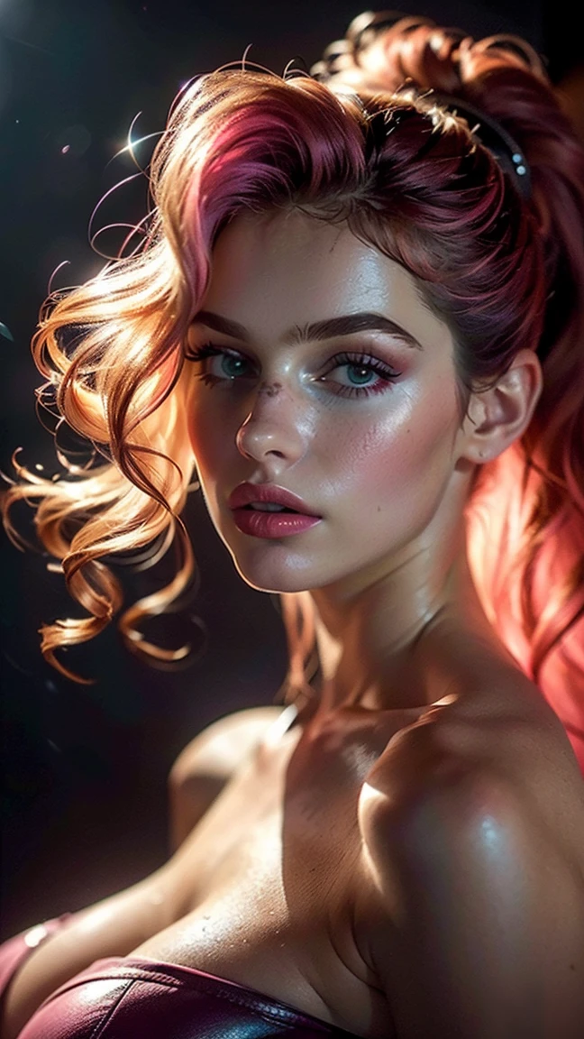 1girl, bellissima, friendly smiling, solo, upper body, big breasts, beautiful detailed eyes, beautiful detailed lips, extremely detailed face, long eyelashes, elegant, serene expression, chiaroscuro lighting, dramatic lighting, dramatic shadows, dramatic highlights, cinematic lighting, cinematic composition, cinematic angle, dramatic colors, vibrant colors, rich colors, oil painting, digital painting, hyperrealistic, intricate details, masterpiece, best quality, 8k, photorealistic, photo-realistic, physically-based rendering