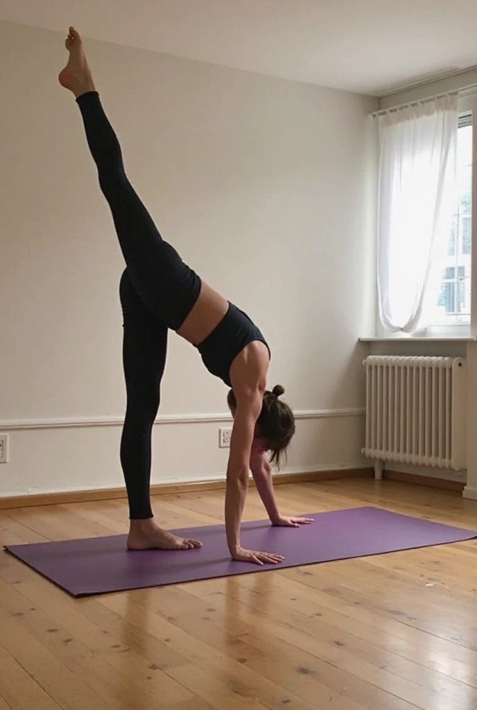 arafed woman doing a yoga pose on a yoga mat, yoga pose, acrobatic pose, dramatic standing pose, standing athletic pose, dynamic moving pose, full body dynamic pose, centered full body pose, bend over posture, powerful pose, symmetrical pose, full body pose, standing pose, perfect dynamic posture, forward facing pose, lizard pose, serpentine pose