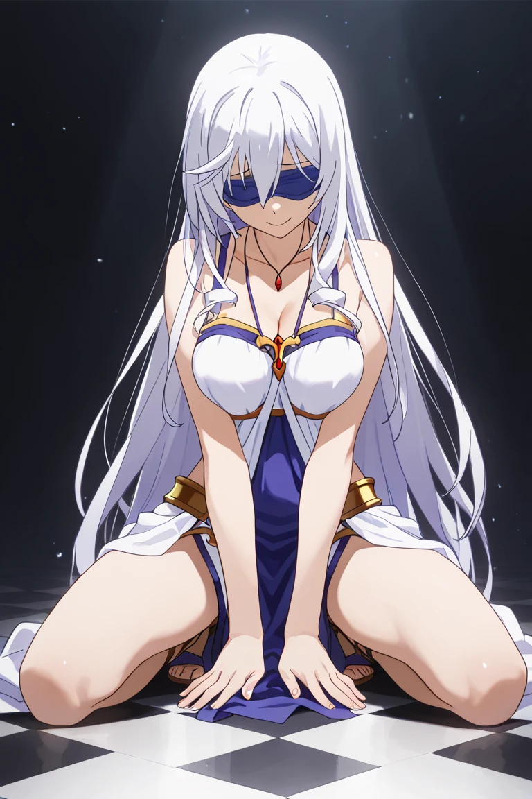 tickling, 1 girl, Emilia re:zero, purple eyes, Emilia, crown braid, x hair ornament, flower hair ornament, white hair, long hair, medium breasts,