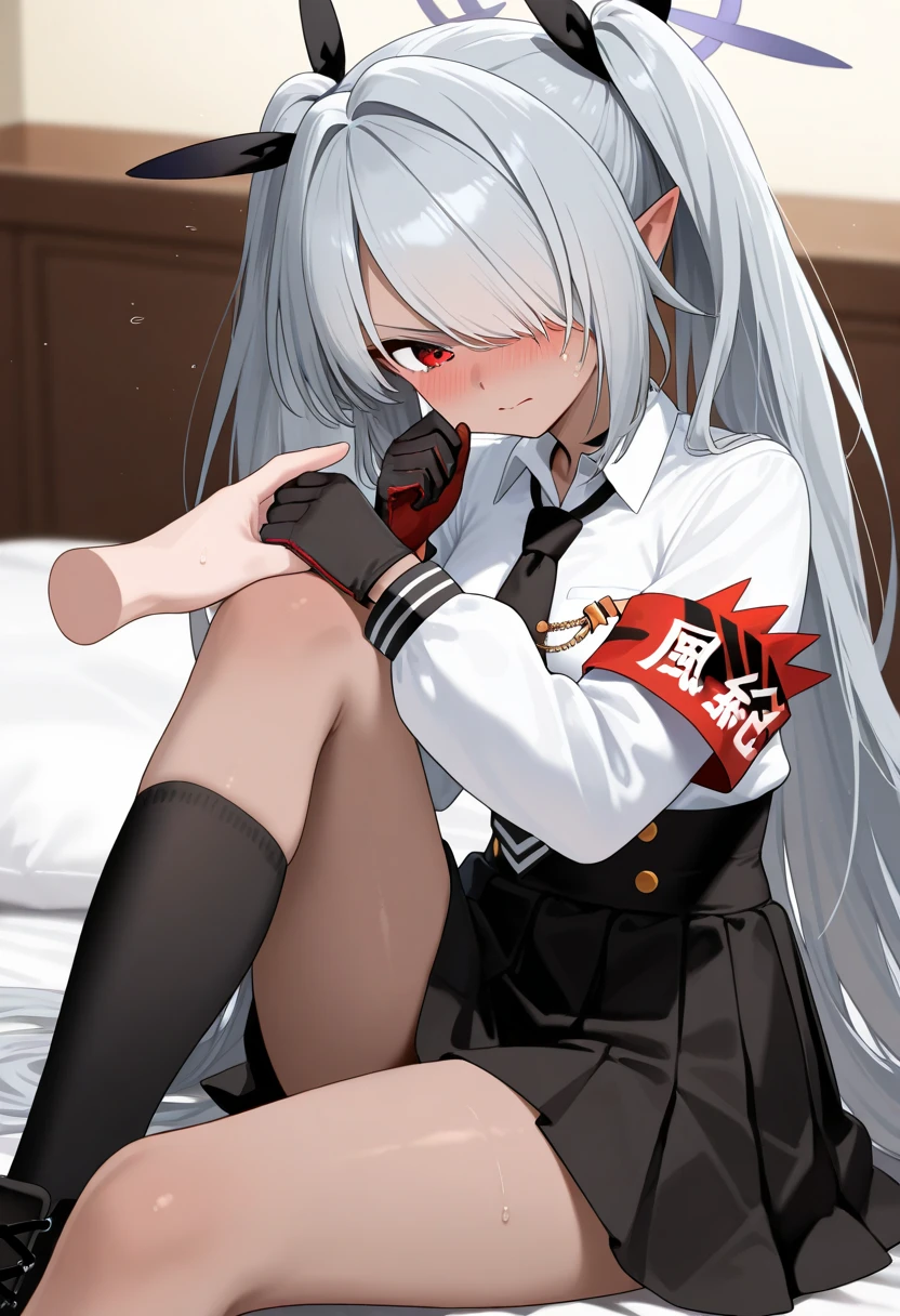 ((((1woman,tall stature)))and(((1shota boy,short stature)))),((((hetero)))),((((boxing ring)))),(1woman),(curvy),straight hair,(very long hair),white hair,white eyes,
large breasts,pale skin,shiny skin,ahegao,fucked silly,trembling,erectile nipples,((collared shirt,blazer,pleated skirt,,tie)),((wearing black pantyhose)) Boxing Gloves,((vaginal,sex)),(missionary,face to face),(((on back))),intercourse with a shota boy,(excessive cum),cum in pussy,cum on breasts,cum on body,cum on clothes,facial,bukkake,cum in mouth,cum on hair,((((1shota boy)))),(petite),penis,dark-skinned shota boy,interracial,Boxing Gloves,(((masterpiece))), (((best quality))), ((ultra-detailed)), (illustration), ((an extremely delicate and beautiful)), (detailed background),