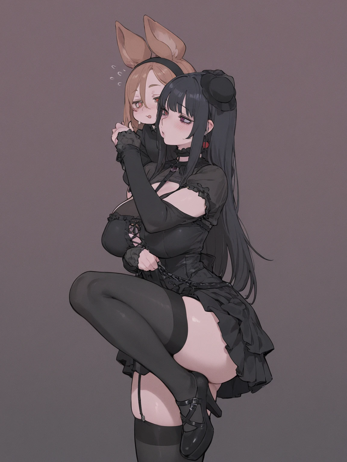 masterpiece, 最high quality, High resolution, Final Fantasy 7、Tifa Lockhart、Black torn clothes 、Black ripped hose、Dark church at night、sexy、ring a mini skirt、Thin legs、Big Breagure、high quality CG Tone、Torn black panties、Defeat sceng to a woman、Lie face down on the floor、Surrounded by women、Shabby、Wriggle your body